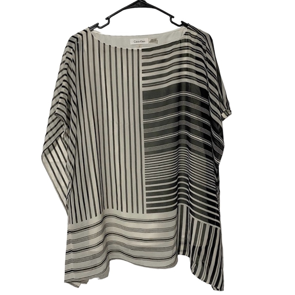 Calvin Klein Flowy Striped Blouse Top